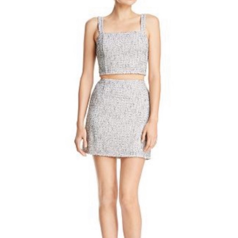 Aqua Tweed Crop Top (part of set)